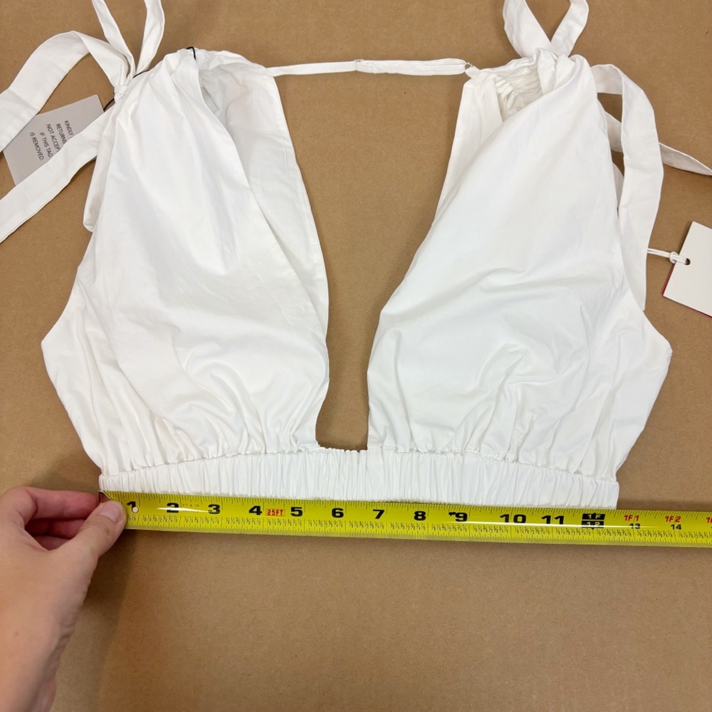 L’Academie by Marianna Arman Poplin Crop Top in White Size S - Picture 9 of 10